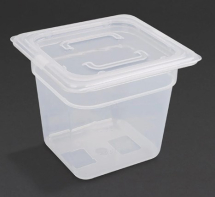 VOGUE GASTRONORM CONTAINER 1/6 WITH LID 150MM PACK OF 4