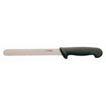 SERRATED BREAD KNIFE BLACK HANDLE 8inch
