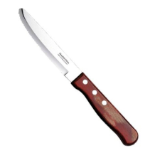 TRAMONTINA STEAK KNIFE 3 STUD RED HANDLE SERRATED 5inch