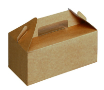 LARGE KRAFT FOOD BOX CARRY PACK WITH HANDLE