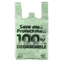 BIODEGRADABLE LARGE VEST CARRIERS LIGHT GREEN TINTED 275X420X520MM