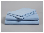 FR POLYESTER FITTED SHEET, SINGLE BED 200 X 90CM - BLUE