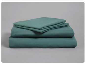 FR POLYESTER FITTED SHEET, SINGLE BED 200 X 90CM - BOTTLE GREEN