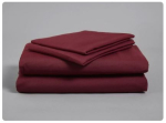 FR POLYESTER FITTED SHEET, SINGLE BED 200 X 90CM - CLARET