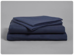 FR POLYESTER FITTED SHEET, SINGLE BED 200 X 90CM - NAVY