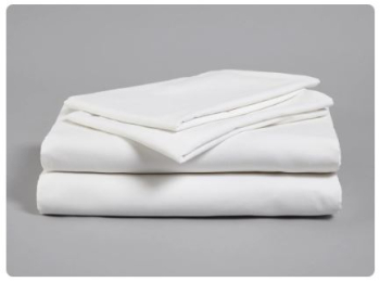 FR POLYESTER FITTED SHEET, SINGLE BED 200 X 90CM - WHITE