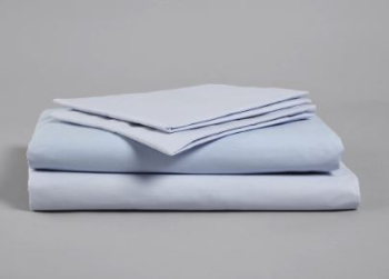 SKY BLUE SINGLE FITTED POLY COTTON SHEET 191 X 90CM