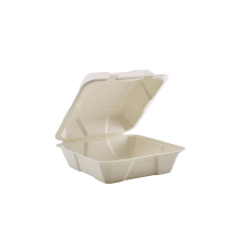 GENWARE BAGASSE HINGED CONTAINER 15 X 23CM/6 X 9inch
