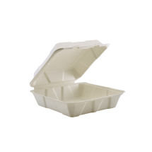 GENWARE BAGASSE HINGED CONTAINER 20.5CM/8inch
