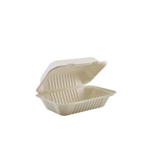 GENWARE BAGASSE HINGED CONTAINER 23CM/9inch