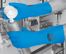 NITRILE BLUE RUBBER GLOVE FLOCK LINED SMALL