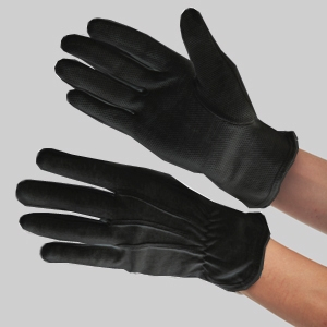 BLACK NYLON GLOVE WITH RUBBER PROTECTION LARGE
