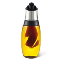 OIL AND VINEGAR DUO POURER GLASS AND STAINLESS STEEL