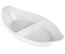 OLYMPIA DIVIDED OVAL EARED DISH 290X160MM