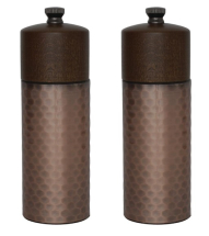 OLYMPIA COPPER WOOD SALT AND PEPPER MILL SET PACK OF 2