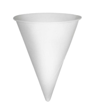 4OZ BIODEGRADABLE PAPER CONE CUP WHITE