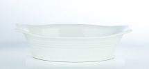 WHITE BAKEWARE OVAL EARED DISH 22.5CM(38CL)/7inch(13OZ)