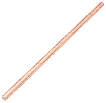 PAPER BIODEGRADABLE SOLID COPPER STRAW  8Inch 6MM(BORE)