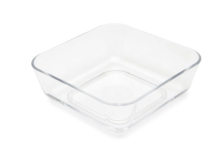 POLYCARBONATE SQUARE SWEET DISH CLEAR 10X3.5CM  010C