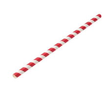 PAPER JUMBO RED STRIPE SMOOTHIE STRAW 9inch 8MM BORE