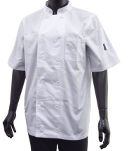 MENS SHORT SLEEVED VENTS CHEF JACKET WHITE SMALL