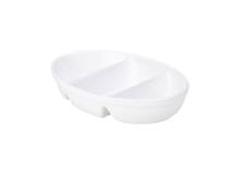 GENWARE WHITE PORCELAIN 3 DIVIDED OVAL DISH 9.4X6.7inch