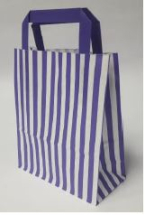 PURPLE CANDY STRIPE BAG SMALL SIZE W/ HANDLE 5.5X12inch 70GSM