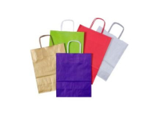 SMALL WHITE TWISTED HANDLE CARRIER BAG 22 x 10 x 31CM