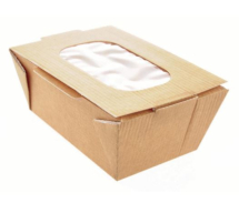 TASTE RANGE SMALL FOOD TO GO BOX WITH WINDOW & VENTS 80 X 125 X 60MM