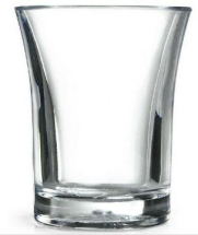 ECON CRYSTAL POLYSTYRENE REUSABLE SHOT GLASS 0.8OZ/25ML LINED CE 001-2CL CE