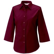 RUSSELL LADIES 3/4 EASY CARE FITTED SHIRT LARGE 14 PORT