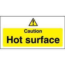 CAUTION HOT SURFACE S/A SIGN 100X200MM