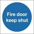 FIRE DOOR KEEP SHUT SIGN SELF ADHESIVE  100X100   FR07002S