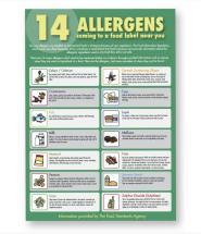 THE 14 ALLERGENS GUIDE FOR STAFF SIGN S/A VINYL A3