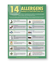 THE 14 ALLERGENS GUIDE FOR STAFF SIGN 220gsm PAPER POSTER