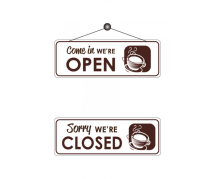 CAFE OPEN AND CLOSED NOTICE FD166