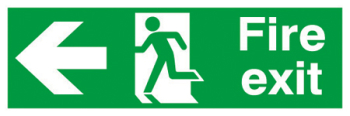 SELF ADHESIVE EMERGENCY EXIT SIGN 150X300MM LEFT