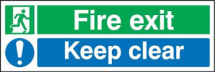 FIRE EXIT KEEP CLEAR' RIGID SIGN