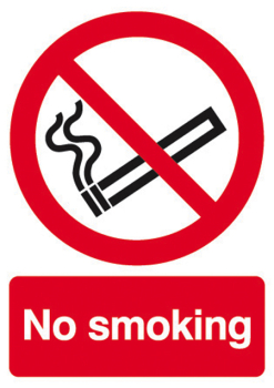 RIGID SIGN NO SMOKING 200mm x 150mm P01M-R