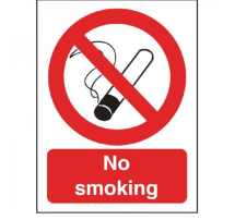 SELF ADHESIVE SIGN NO SMOKING 200mm x 150mm *CLEARANCE*