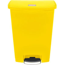 RUBBERMAID SLIM JIM 90L RESIN FRONT STEP ON CONTAINER YELLOW *CLEARANCE*