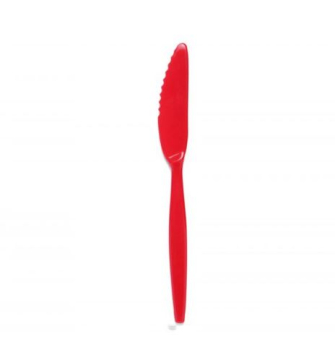 STANDARD PLASTIC KNIFE RED 22CM
