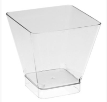 20CL SQUARE CLEAR PLASTIC BOWL 200ML