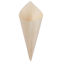 SMALL DISPOSABLE SERVING CONE 5X15CM NATURAL PINEWOOD