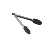 STAINLESS STEEL SILICONE TIP LOCKING TONGS 9inch