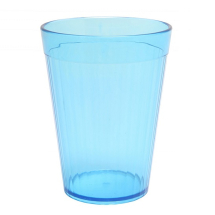 HARFIELD COPOLYESTER TRANSLUCENT BLUE FLUTED TUMBLER GLASS 7OZ/200ML