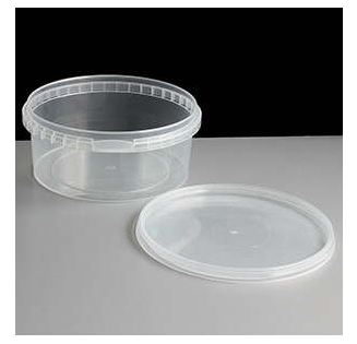 TAMPER EVIDENT ROUND TUB 400ML 122MM DIA WITH LID