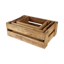 T&G SET OF 3 RUSTIC CRATES RECLAIMED WOOD