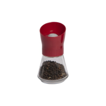 T&G SOLA PEPPER MILL RED TOP GLASS BASE