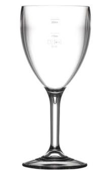 ELITE PREMIUM POLYCARBONATE WINE GLASS 9OZ/270ML LINED 175ML CE